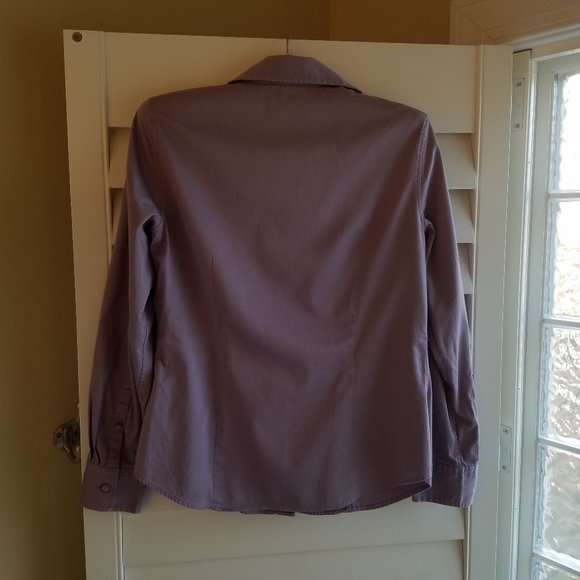Talbots Petites 6P Shirt Purple Stretch Cotton - Picture 4 of 7